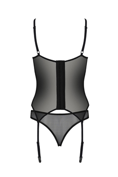 See through lace bustier m. indbygget suspender