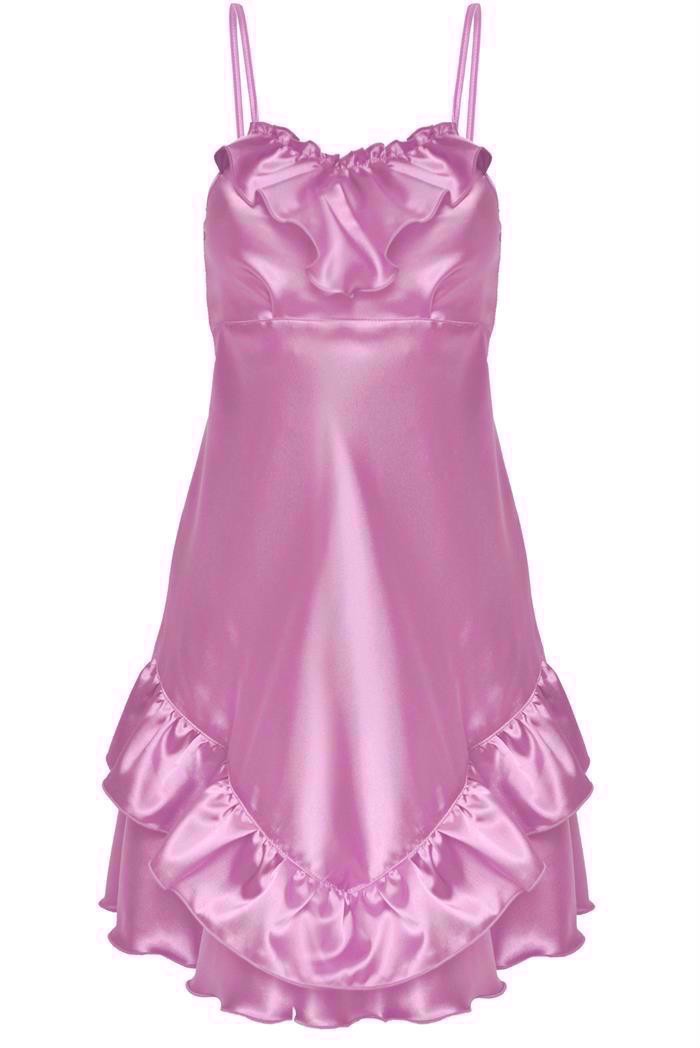 Cute ruffle babydoll natkjole 