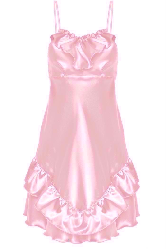 Cute ruffle babydoll natkjole 