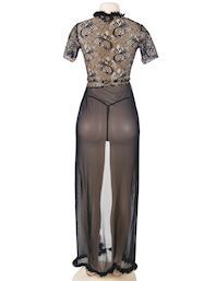 Sort Glamourøs lang kimono