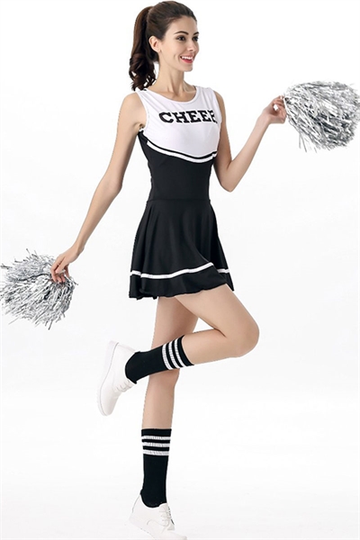 Sort cheerleader Kostume