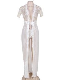 Hvid Glamourøs lang Kimono