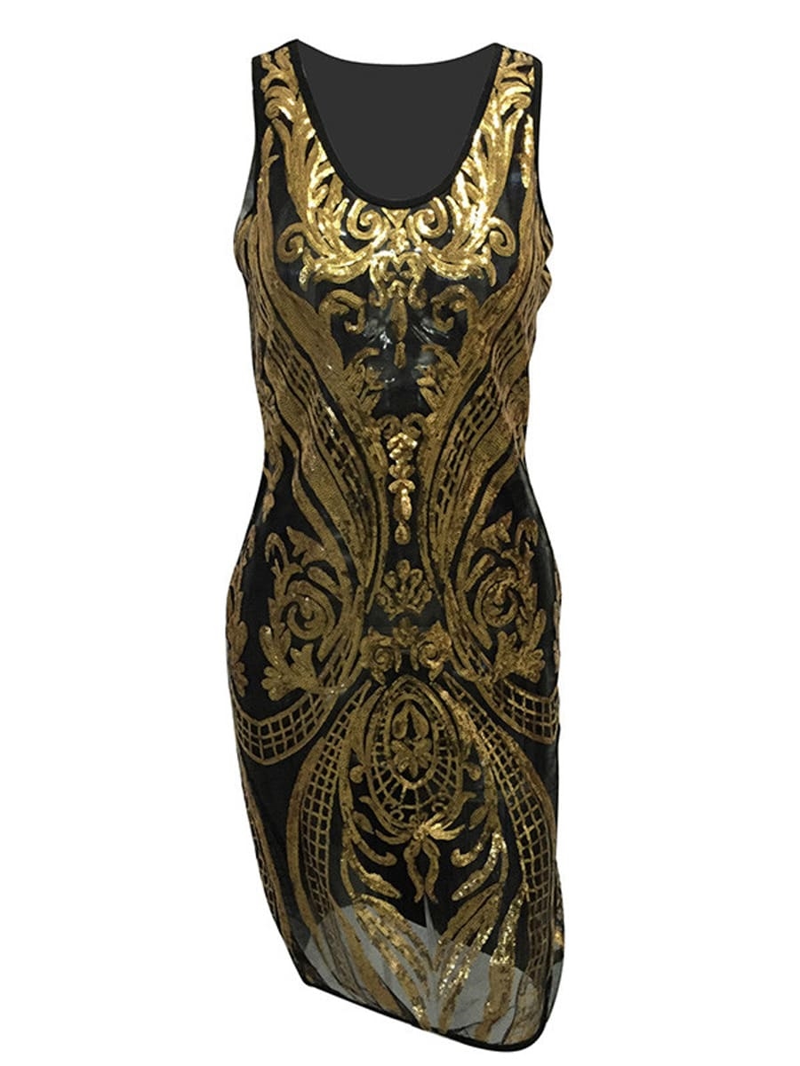 Shop din Sort & Guld tråd festkjole - kvalitets kjoler til enhver kvinde