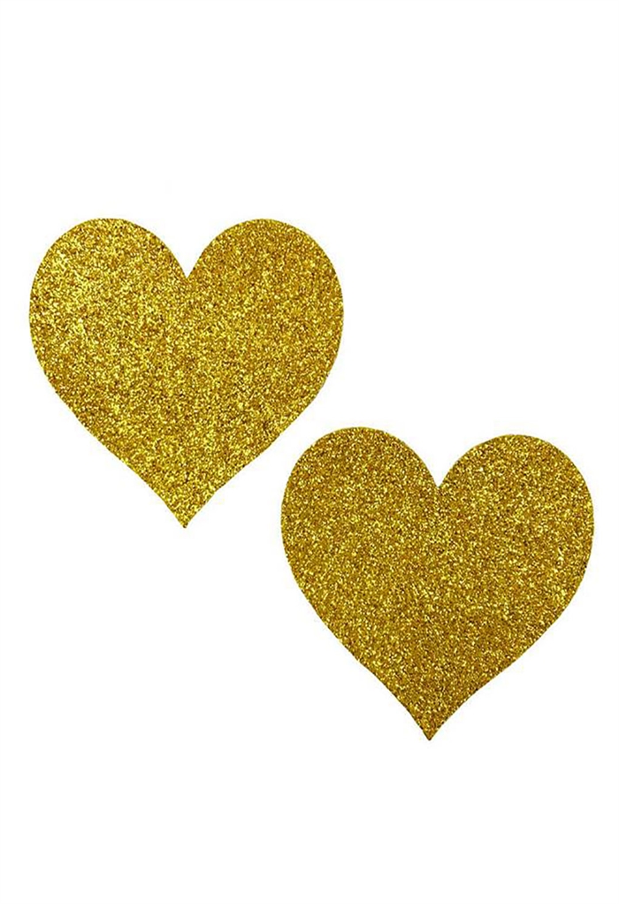 Billede af Guld glimmer hjerte pasties