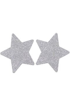 Sølv glimmer stjerne formet brystvorte skjuler