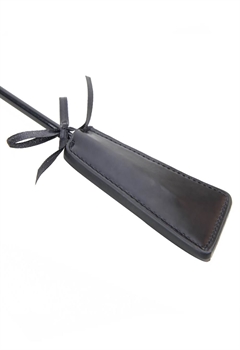 Læder paddle & plys sort fjerkost