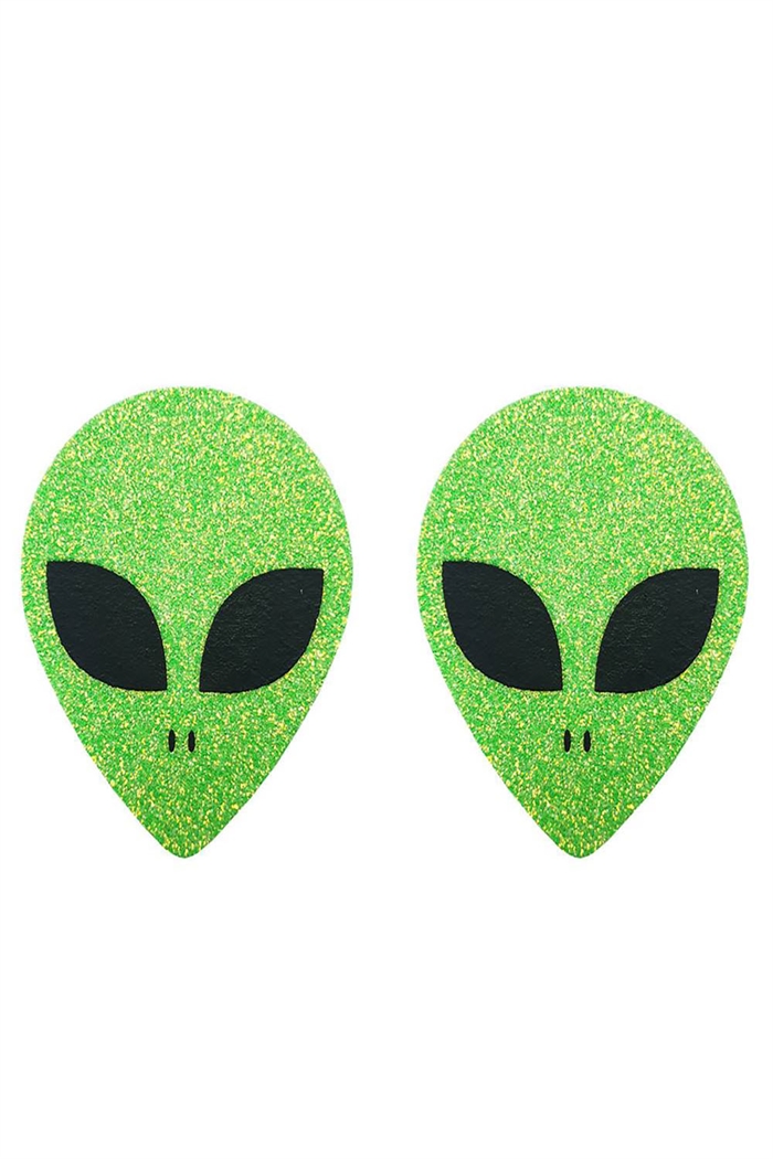 Glimmer grøn alien hoved brystvorte skjuler 