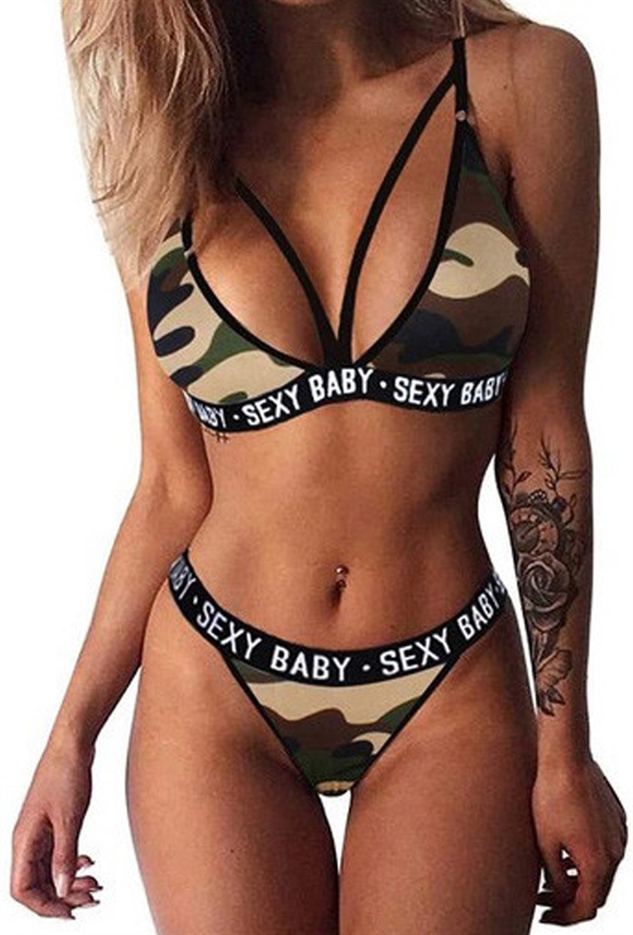 Sexy baby camouflage BH sæt