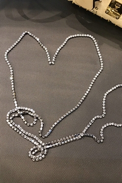 Krystal diamant lang halskæde bodychain