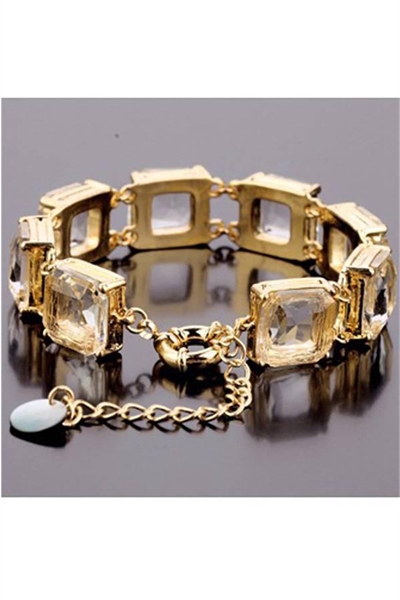 Guld firkant med diament Bracelet