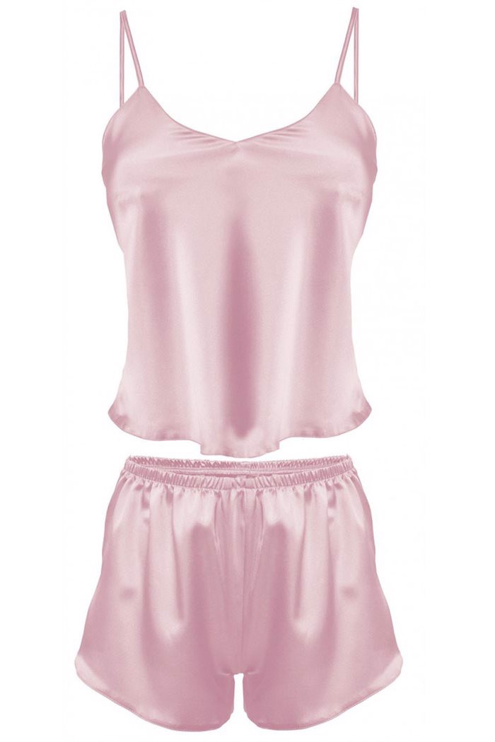 Elegant satin kort top & short sæt