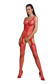 Erotisk dame bodystocking, rød
