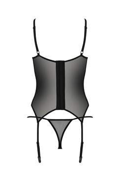 Elegant mesh bustier m. indbygget suspender
